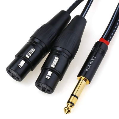 LW Essentials® Basic Dual XLR Female to 1/4 in. Male TRS Stereo Cable