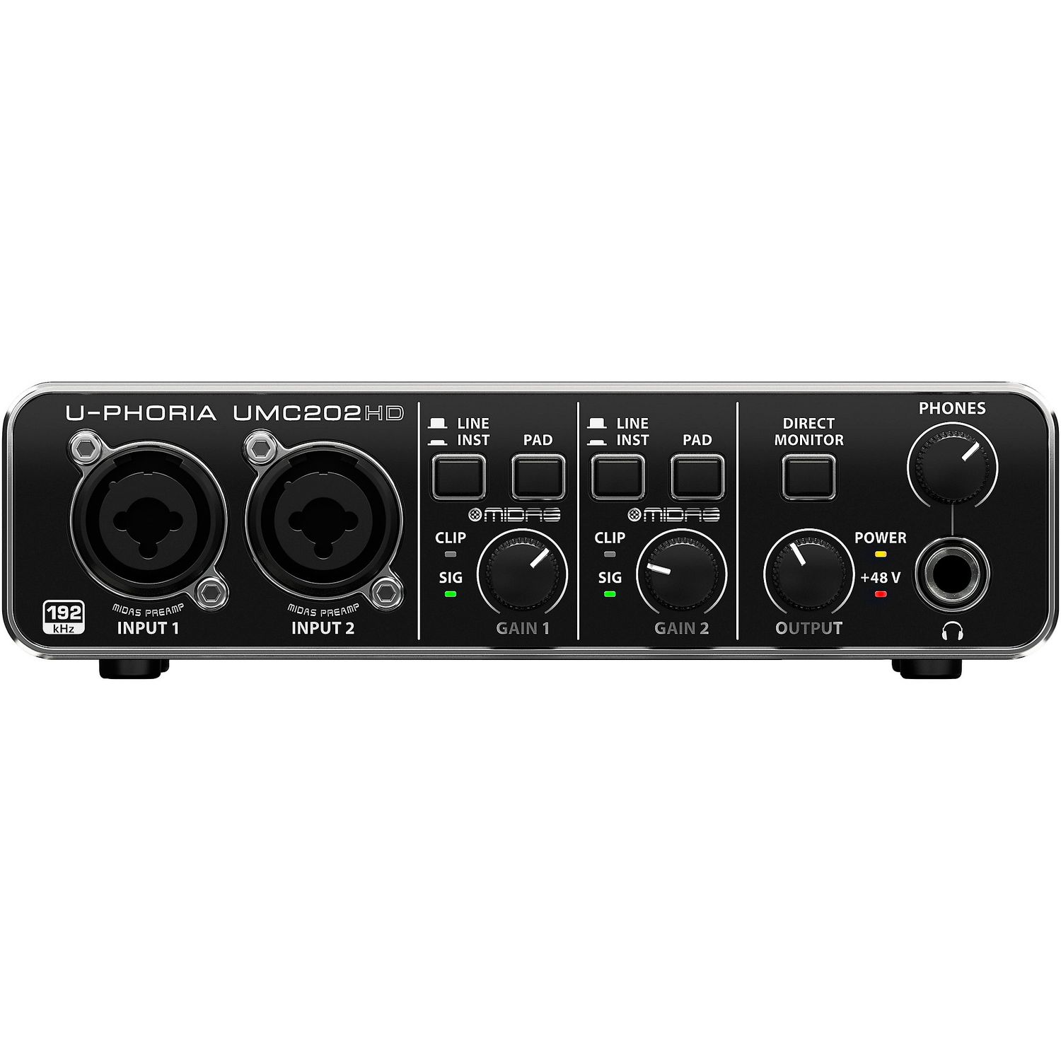 Behringer U-PHORIA UMC202HD Audiophile 2x2, 24-Bit/192kHz USB Audio Interface Behringer U-PHORIA UMC202HD Audiophile 2x2, 24-Bit/192kHz USB Audio Interface