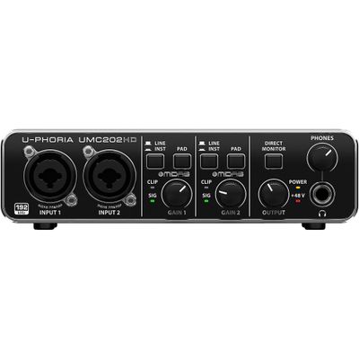 Behringer U-PHORIA UMC202HD Audiophile 2x2, 24-Bit/192kHz USB Audio Interface Behringer U-PHORIA UMC202HD Audiophile 2x2, 24-Bit/192kHz USB Audio Interface