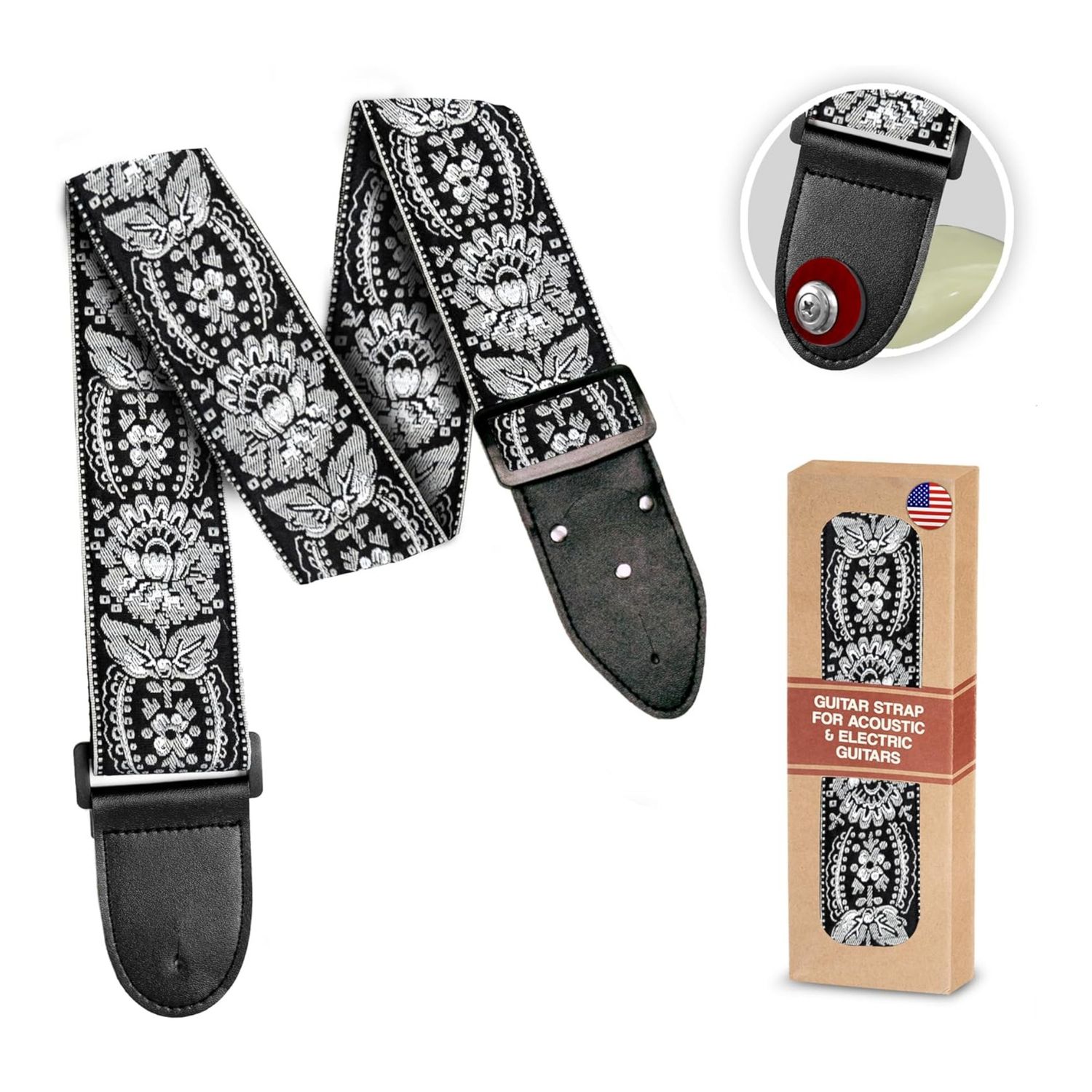 LW Essentials® Basic Woven / Embroidered Jacquard Guitar Strap