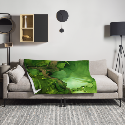 Green Abstract Throw Blanket (50"x60")
