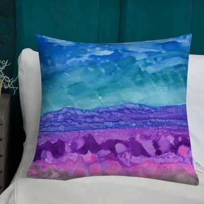 Premium Blue/Violet Abstract Pillow Print Both sides
