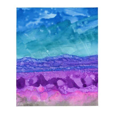 Blue Violet Abstract Throw Blanket (50"x60")