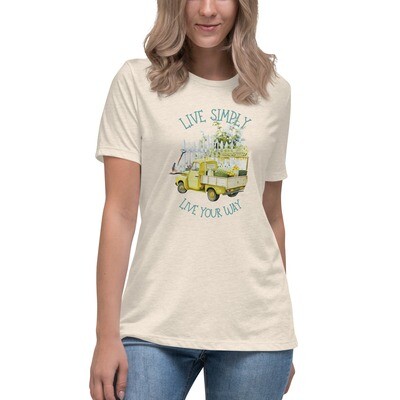 Women's Relaxed T-Shirt Farm Live Simple Live Your Way
