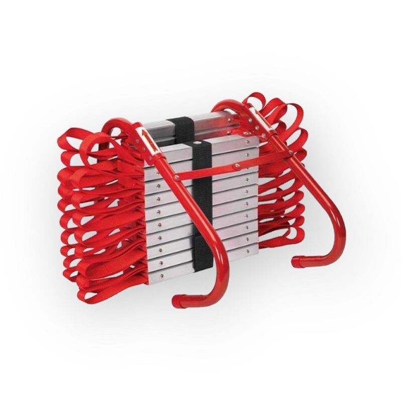 UISEBRT Vluchtladder, vuurvaste reddingsladder, brandladder, veiligheidsladder, intrekbare touwladder, geschikt voor gebouwen met 4 verdiepingen, balkonramen, draagvermogen tot 450 kg (15 m/45 sporten