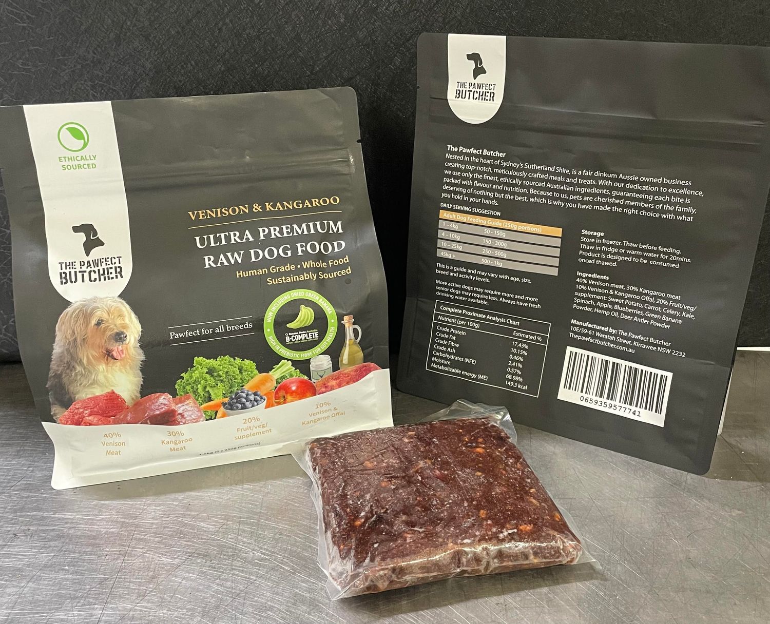Venison and Kangaroo Raw Blend 1kg (4 x 250g portions)