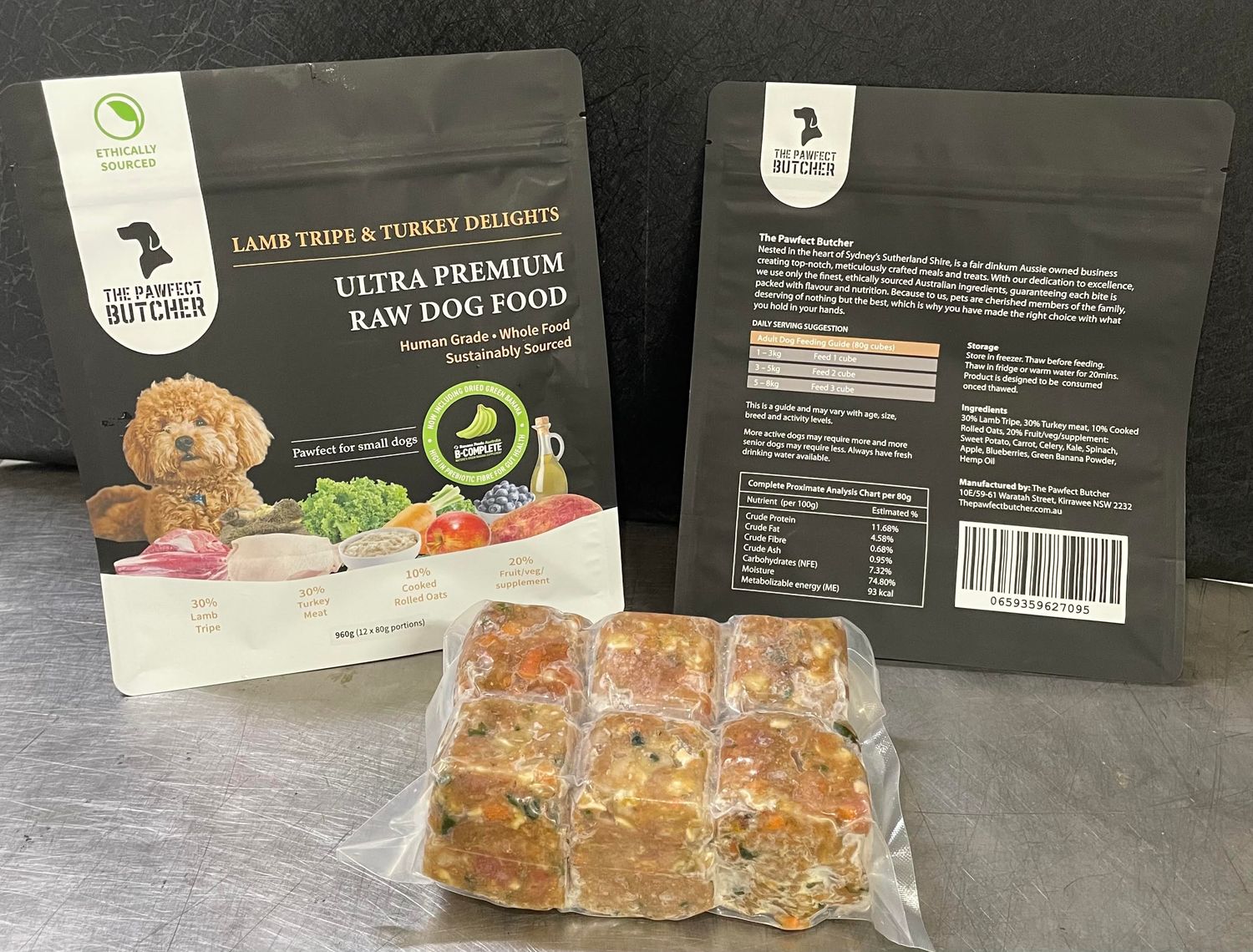 Lamb Tripe &amp; Turkey delights (12 x 80g cubes)
