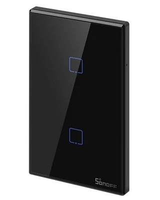Plaqueta táctil WIFI Sonoff - 2 boton - Negra