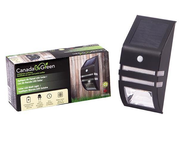 Aplique de Pared Solar c/Sensor Acero Inox 40 lm Modo Luz reducida
