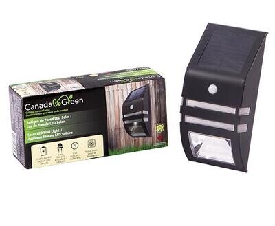Aplique de Pared Solar c/Sensor Acero Inox 40 lm Modo Luz reducida