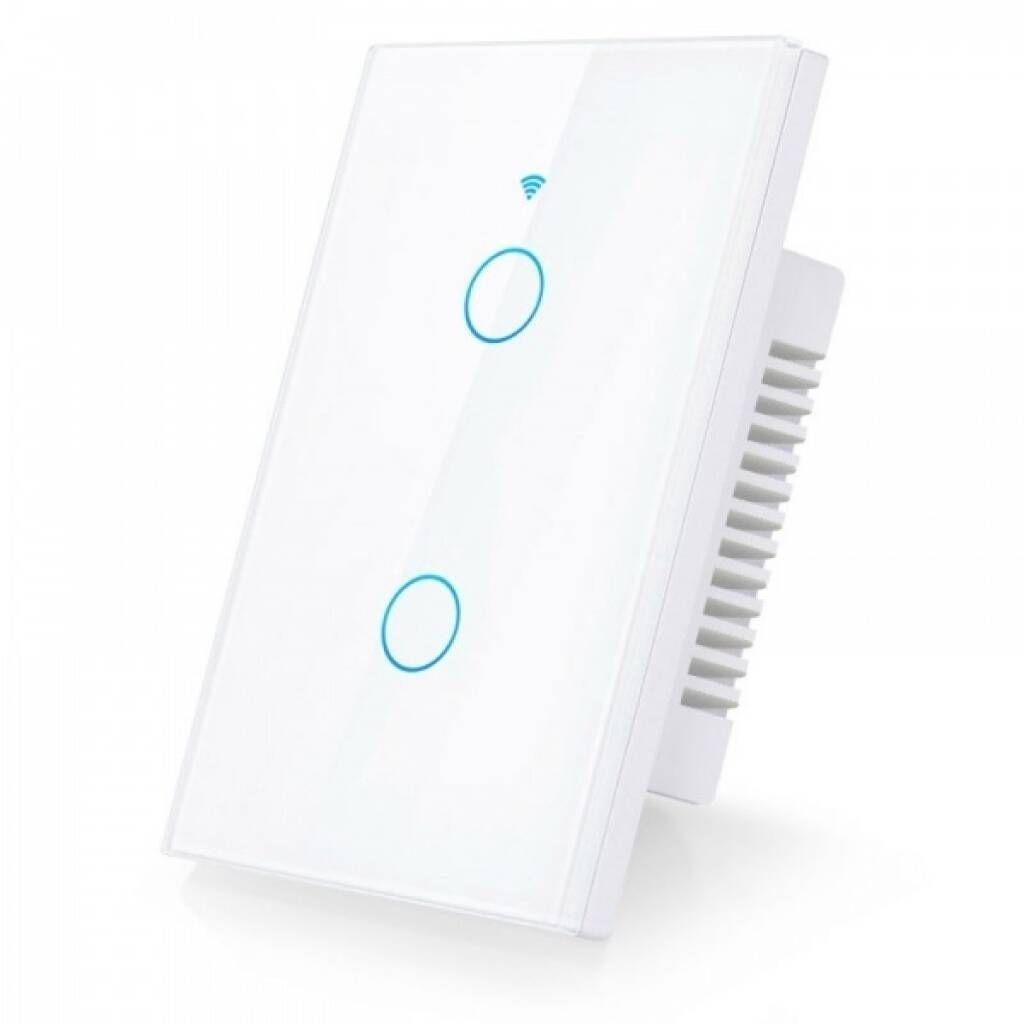 Plaqueta táctil WIFI Tuya - 2 boton - Blanca