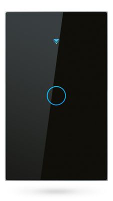 Plaqueta táctil WIFI Tuya - 1 boton - Negra