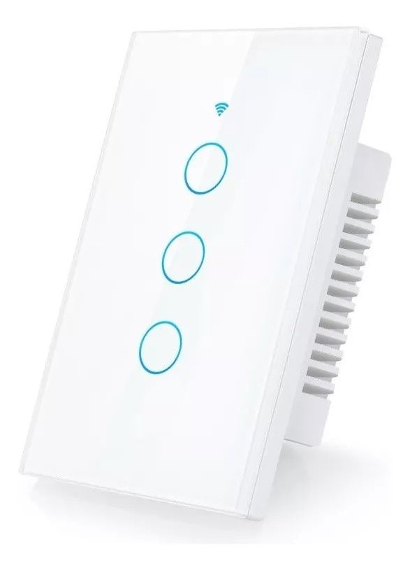 Plaqueta táctil WIFI Tuya - 3 boton - Blanca