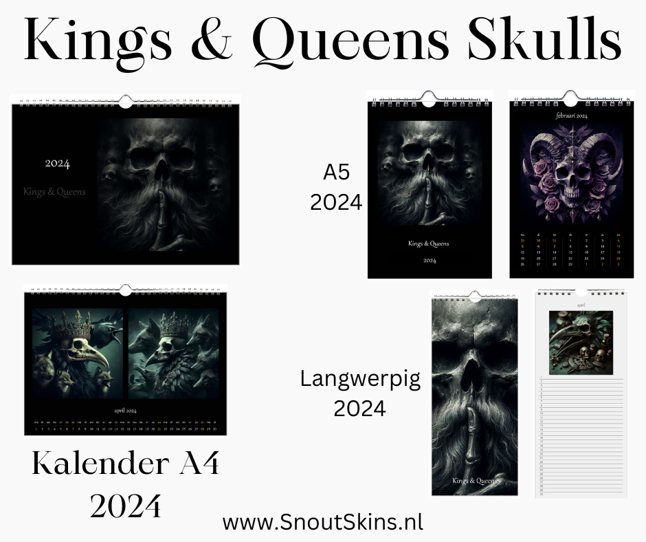2024 Year calendar Skulls