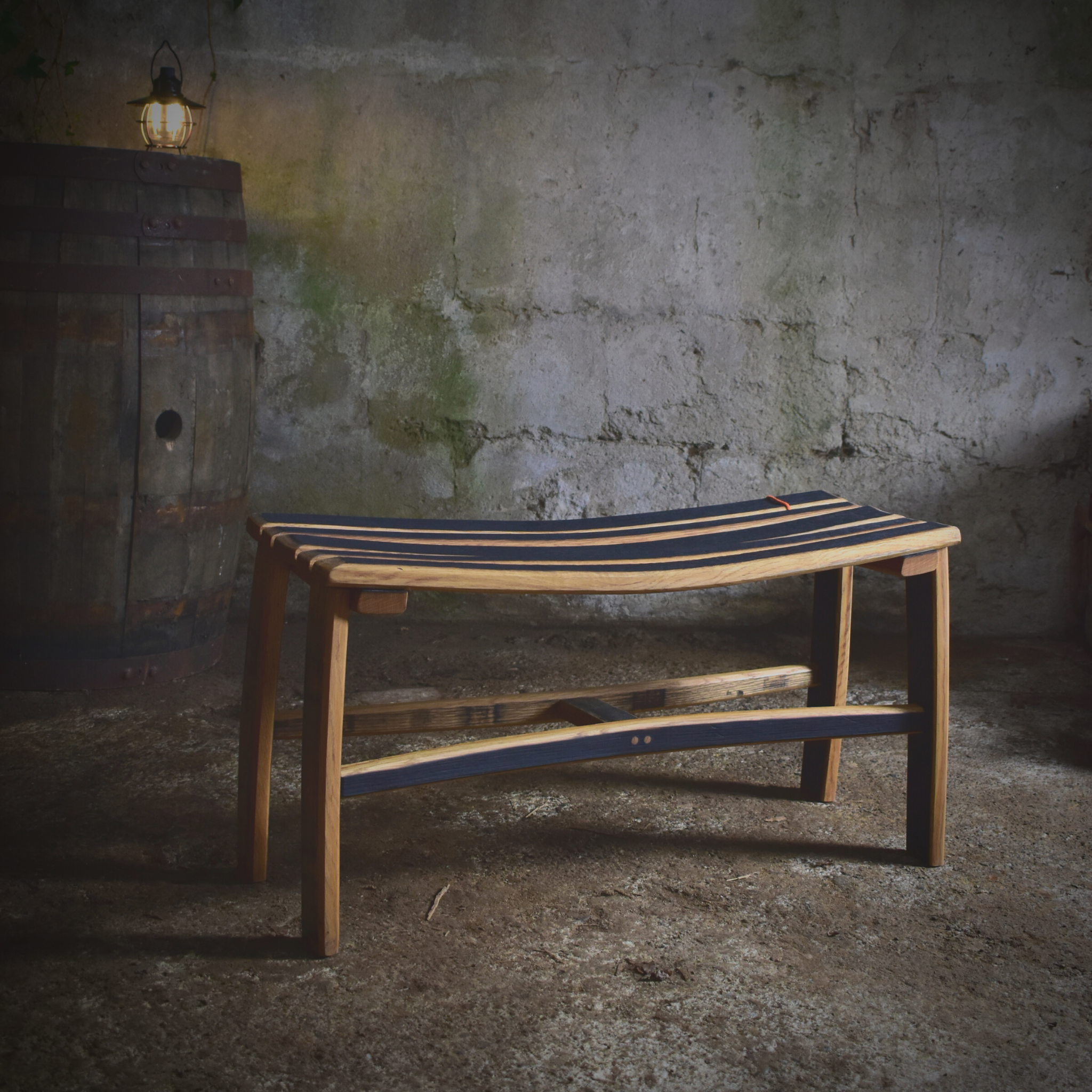 Barrel stave bench deals