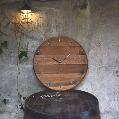Whiskey Barrel Clock - Steel marks