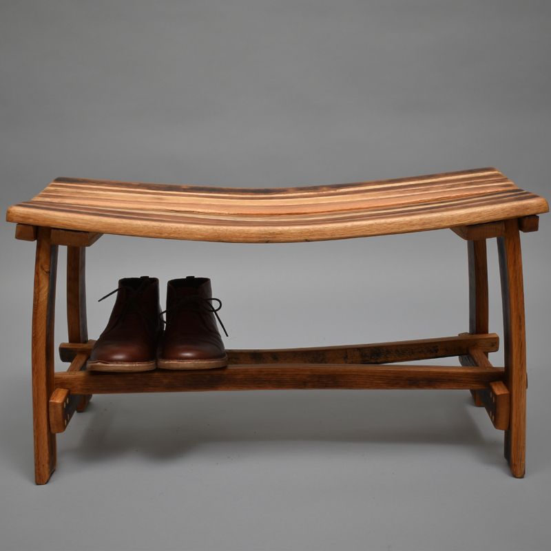 Bench w/ Shelf for Shoes - Rustic Light