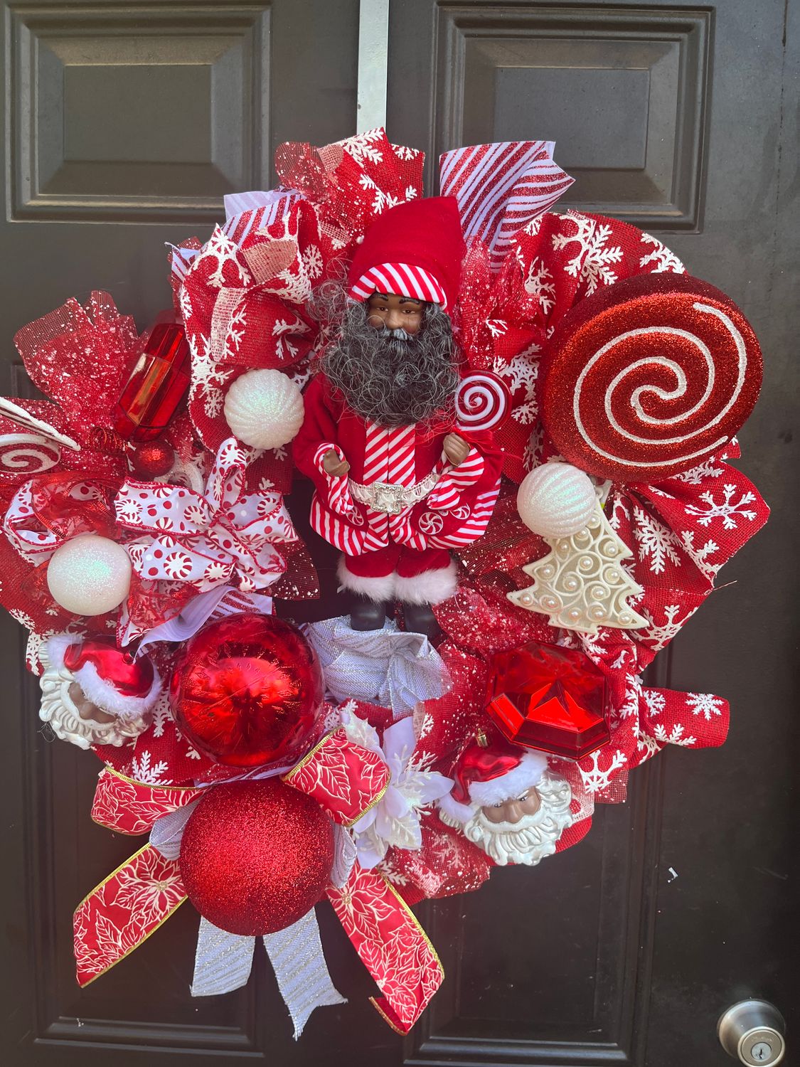 Black Santa Wreath