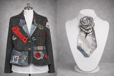 Blessed &amp; a Lil’ Bougie – One-of-One Wearable Art Jacket + Statement Tie Set