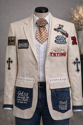 Custom 2-Piece Blazer &amp; Rose Tie Set