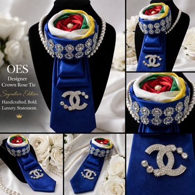 OES Designer Crown Rose Tie – Sunday Special (One of a Kind)