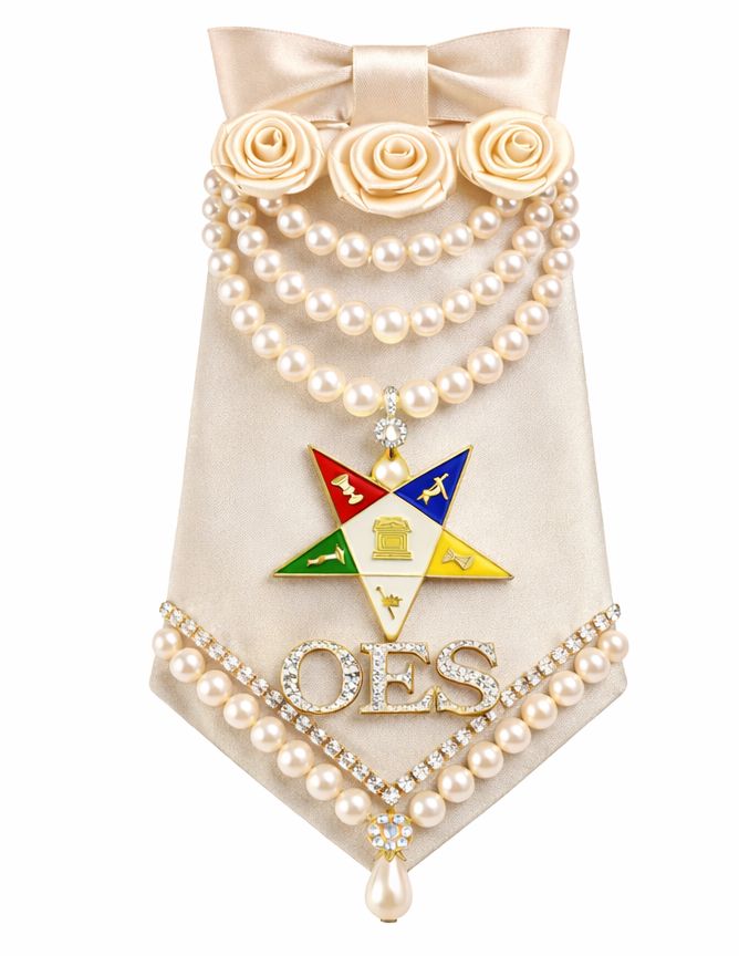 Classic Pearl Rose Necklace Tie