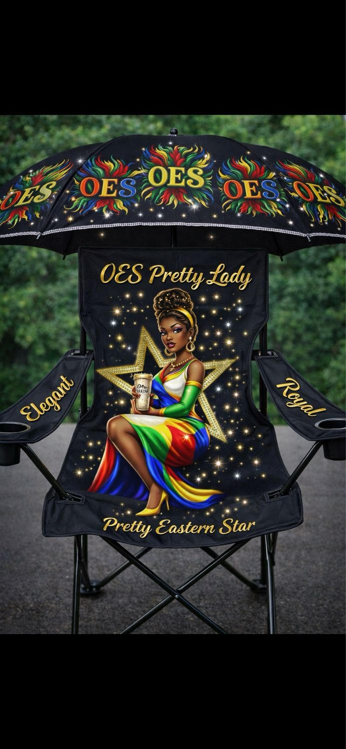 Custom OES or Masonic Chair Options with Matching Umbrella