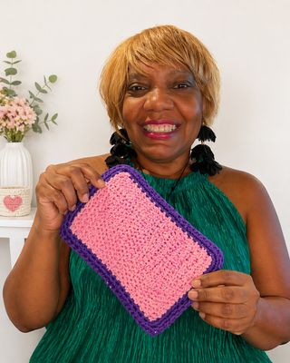 Custom Crochet Jersey Dress with Matching Purse