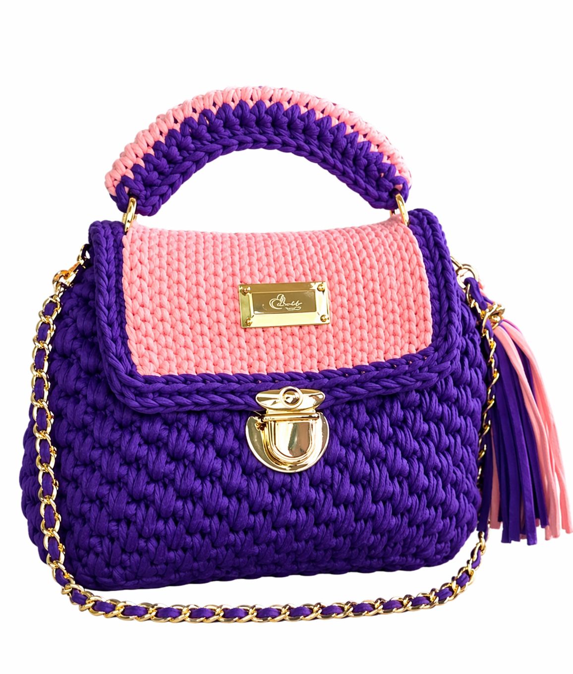 Custom Crochet Jersey Dress with Matching Purse