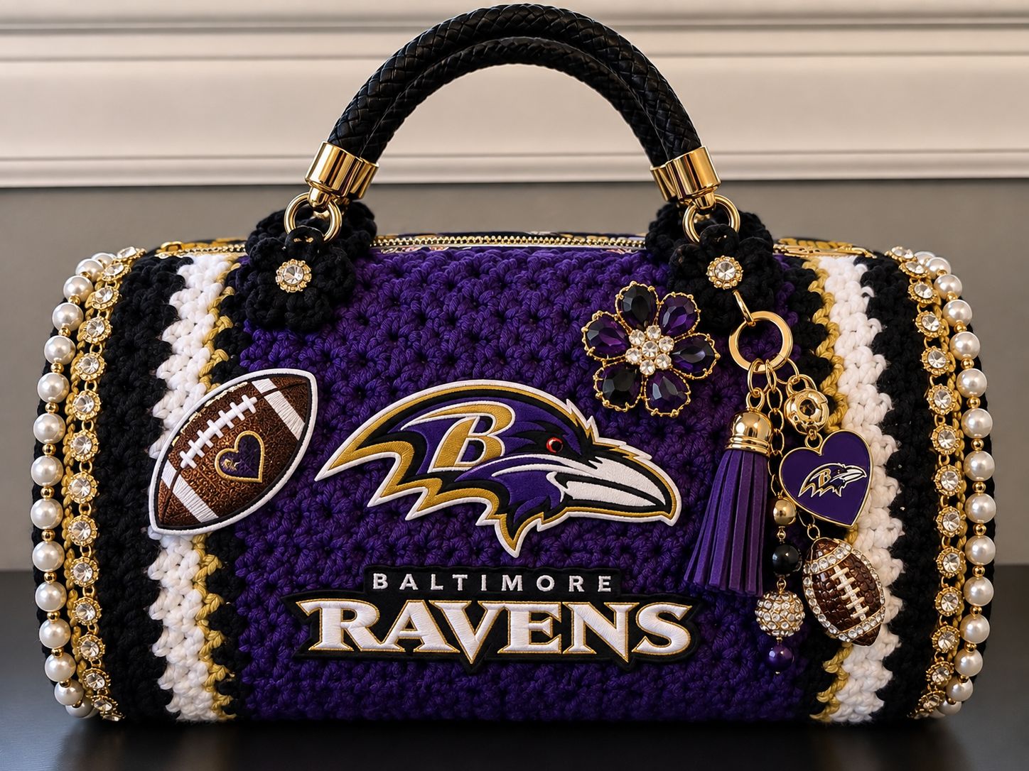 Custom Game Day Crochet Barrel Bag – Choose Your Team