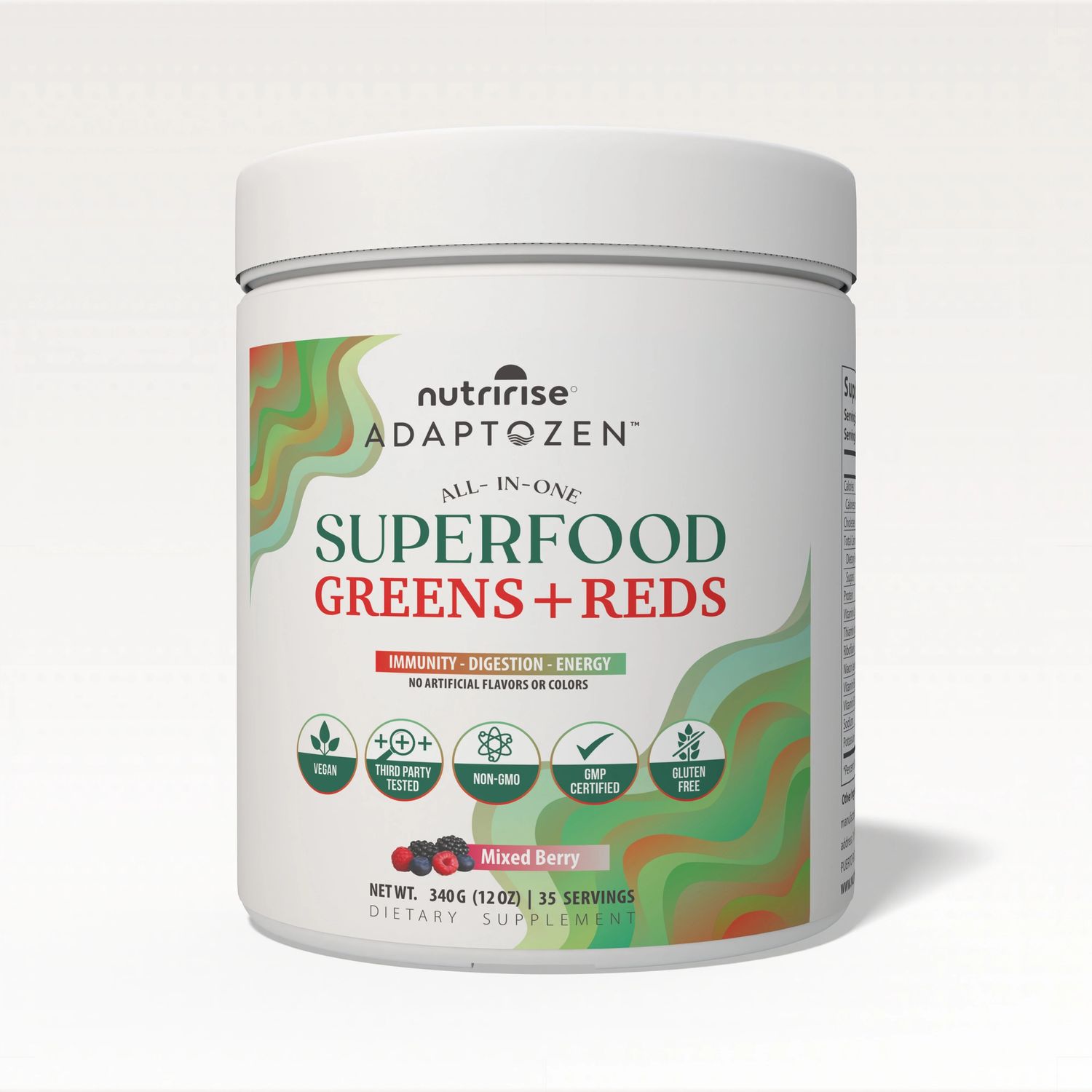 Adaptozen All-In-One Superfood Greens + Reds | Supports Immunity, Digestion &amp; Energy