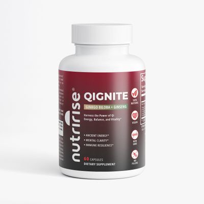 NutriRise QIgnite | TCM-Inspired Ginseng &amp; Ginkgo | Qi Energy, Focus &amp; Immunity