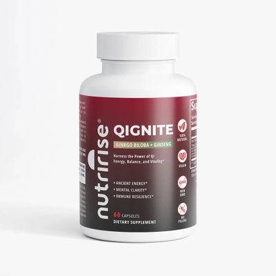 NutriRise QIgnite | TCM-Inspired Ginseng &amp; Ginkgo | Qi Energy, Focus &amp; Immunity