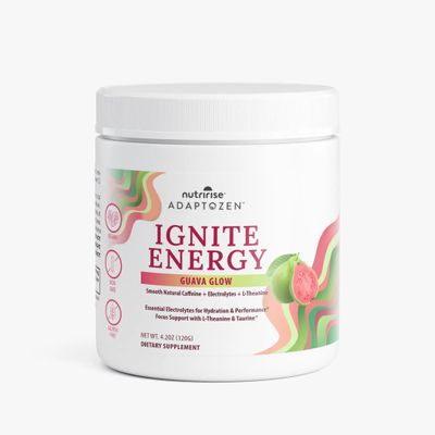 AdaptoZen Ignite Energy | Guava Glow | Clean Pre-Workout with Green Tea Caffeine, L-Theanine &amp; Electrolytes