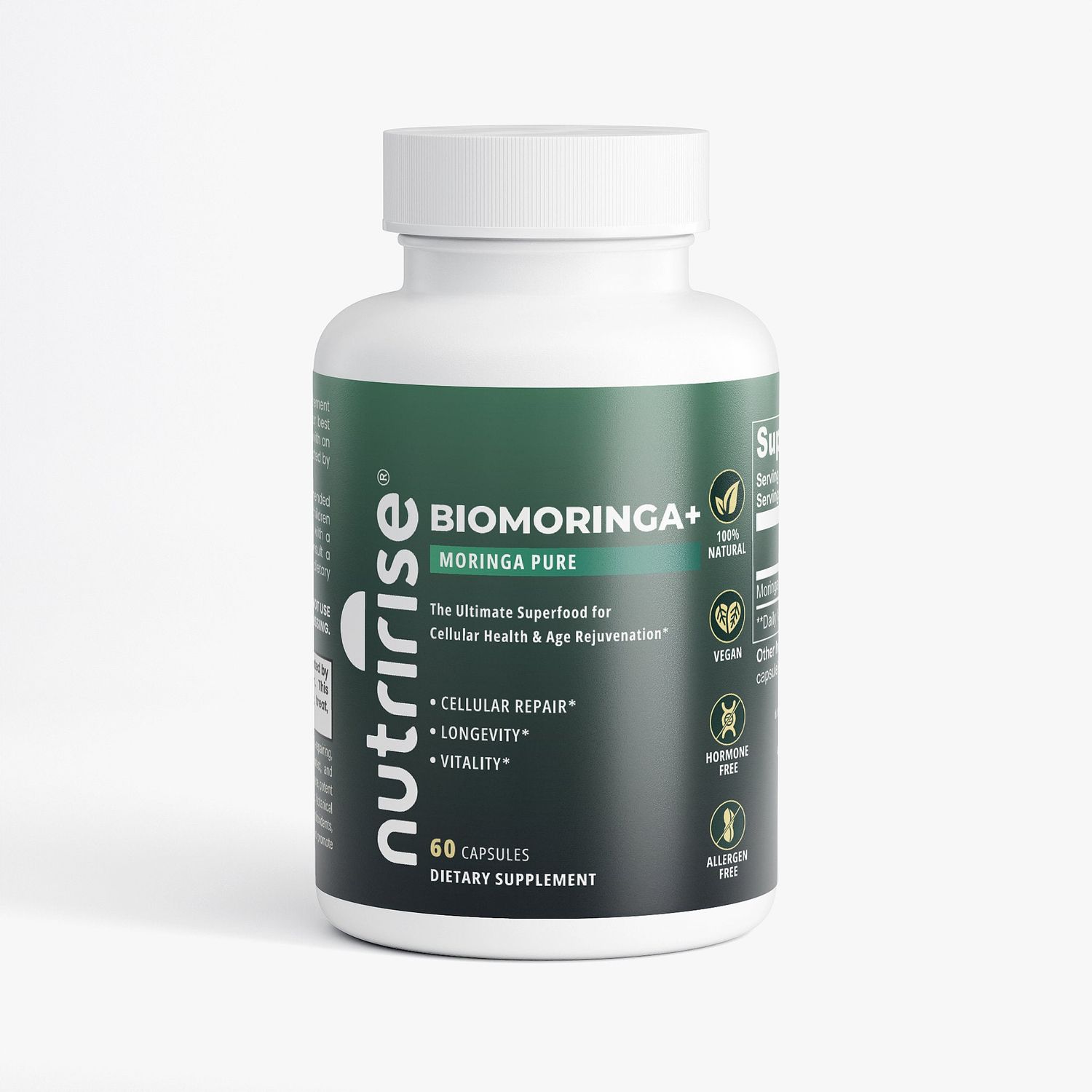 NutriRise BioMoringa+ | Cellular Repair &amp; Longevity | Pure Moringa Oleifera