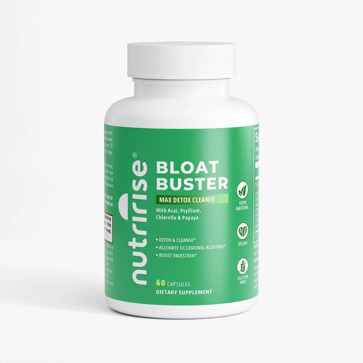 Bloat Buster Max Detox Cleanse With Acai, Psyllium, Chlorella &amp; Papaya