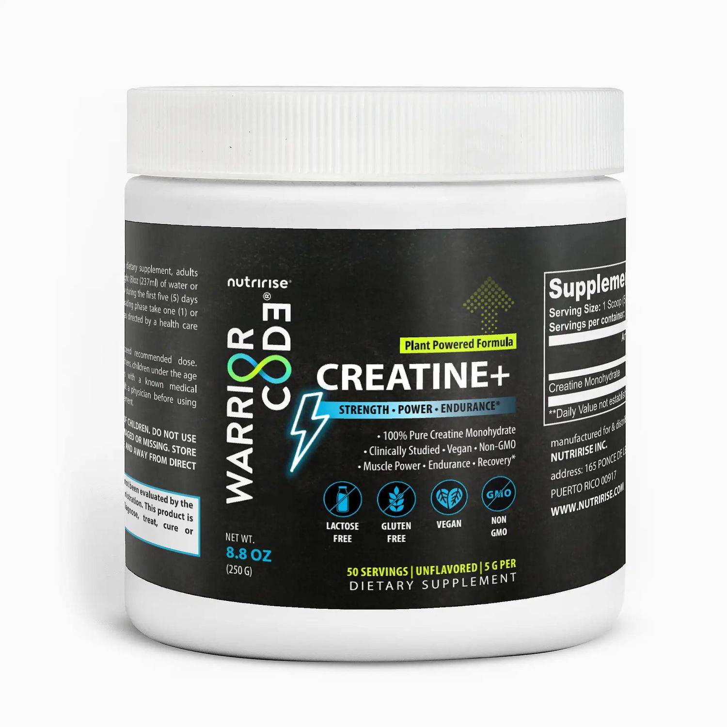 Warrior Code CREATINE+ | Pure Vegan Creatine Monohydrate