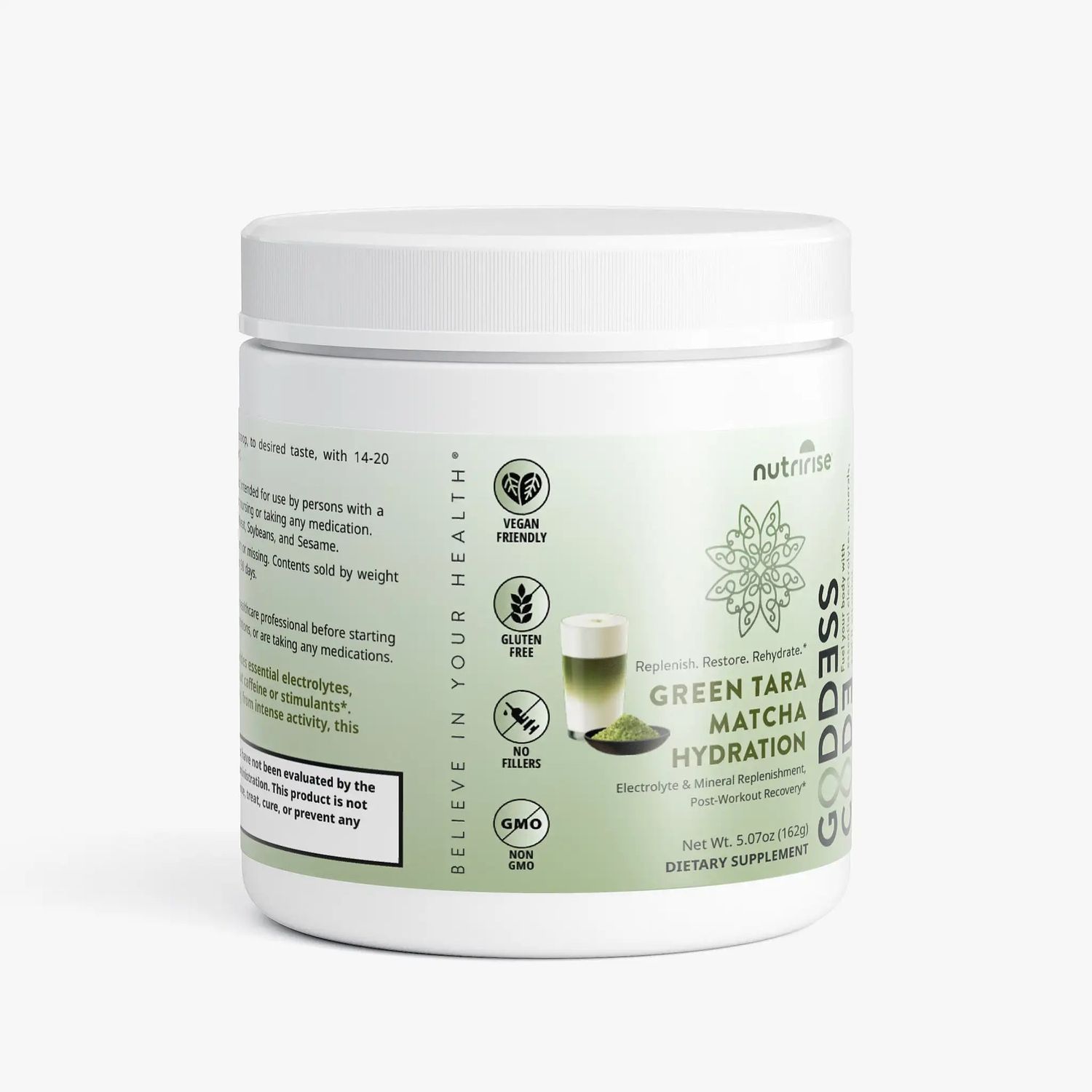 Goddess Code Green Tara Matcha Hydration | Electrolyte + Vitamin Powder | Caffeine-Free Daily Wellness Drink | Post Workout | For Women