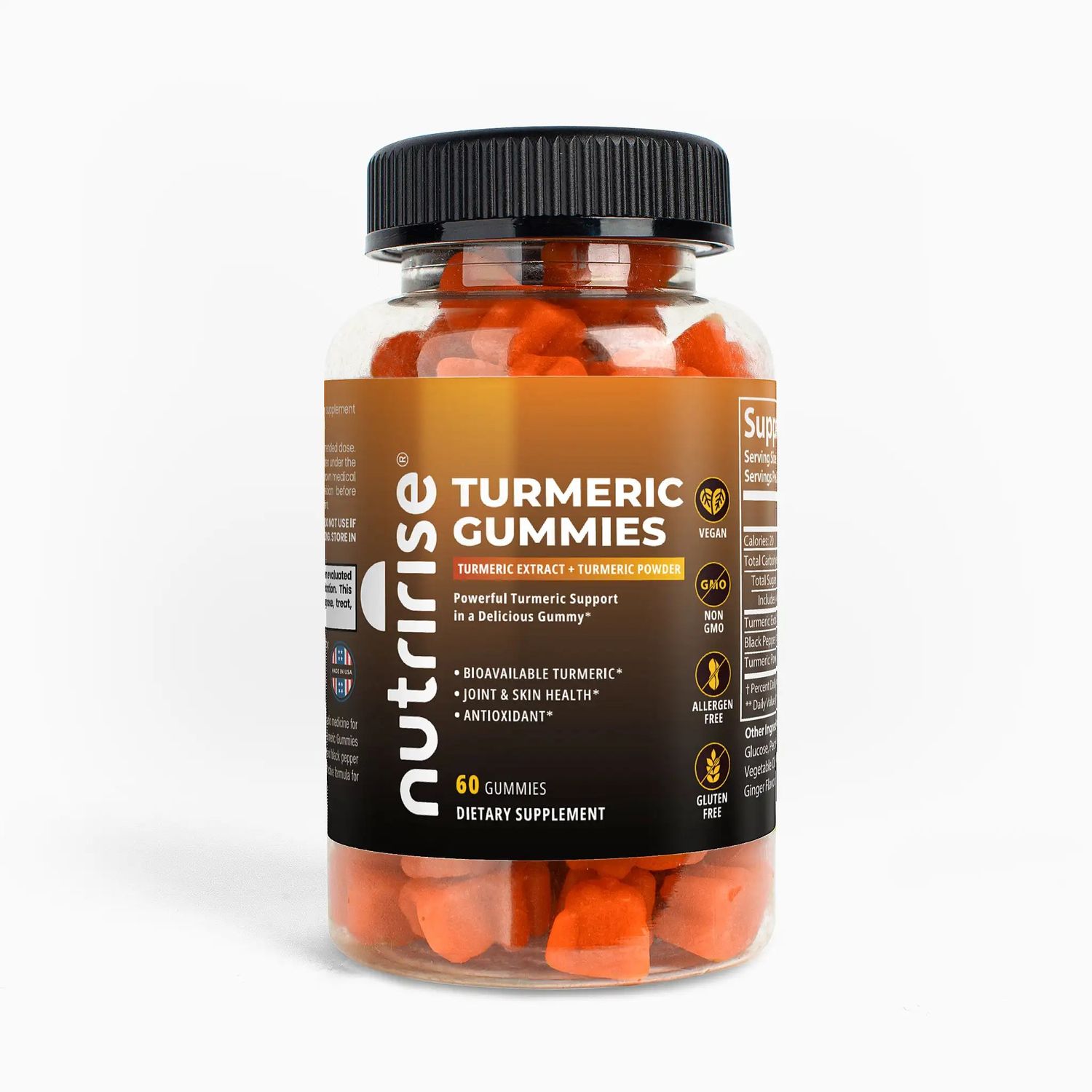 NutriRise Turmeric Gummies | Bioavailable Curcumin &amp; Black Pepper | Joint &amp; Inflammation Support