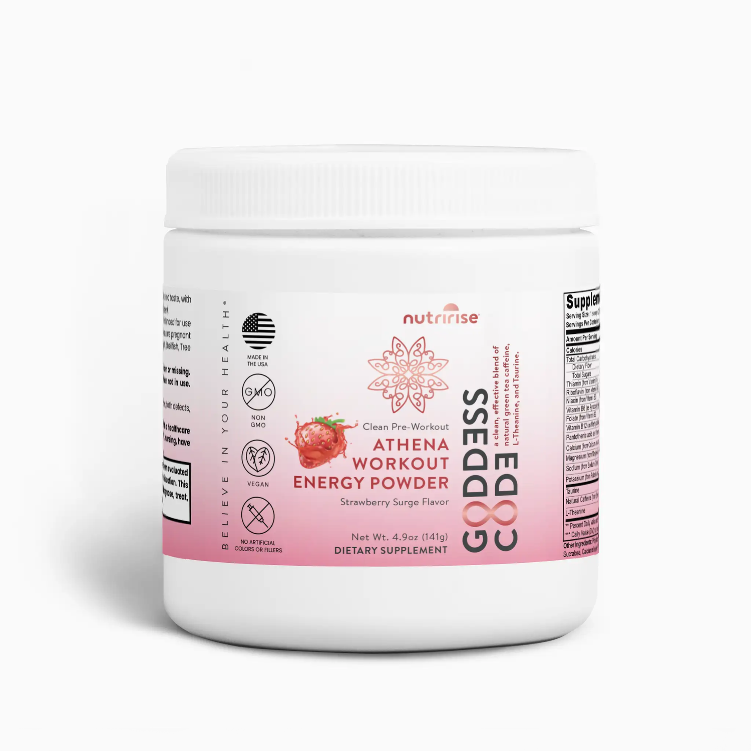 Goddess Code Athena Workout Energy Powder - Clean Energy &amp; Hydration - Women Workout Energy Mix
