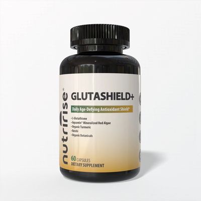 GlutaShield+ | L-Glutathione with Aquamin® Mineralized Red Algae, Organic Turmeric &amp; Reishi – Daily Age-Reversal, Immunity &amp; Detox Support – Vegan &amp; Non-GMO