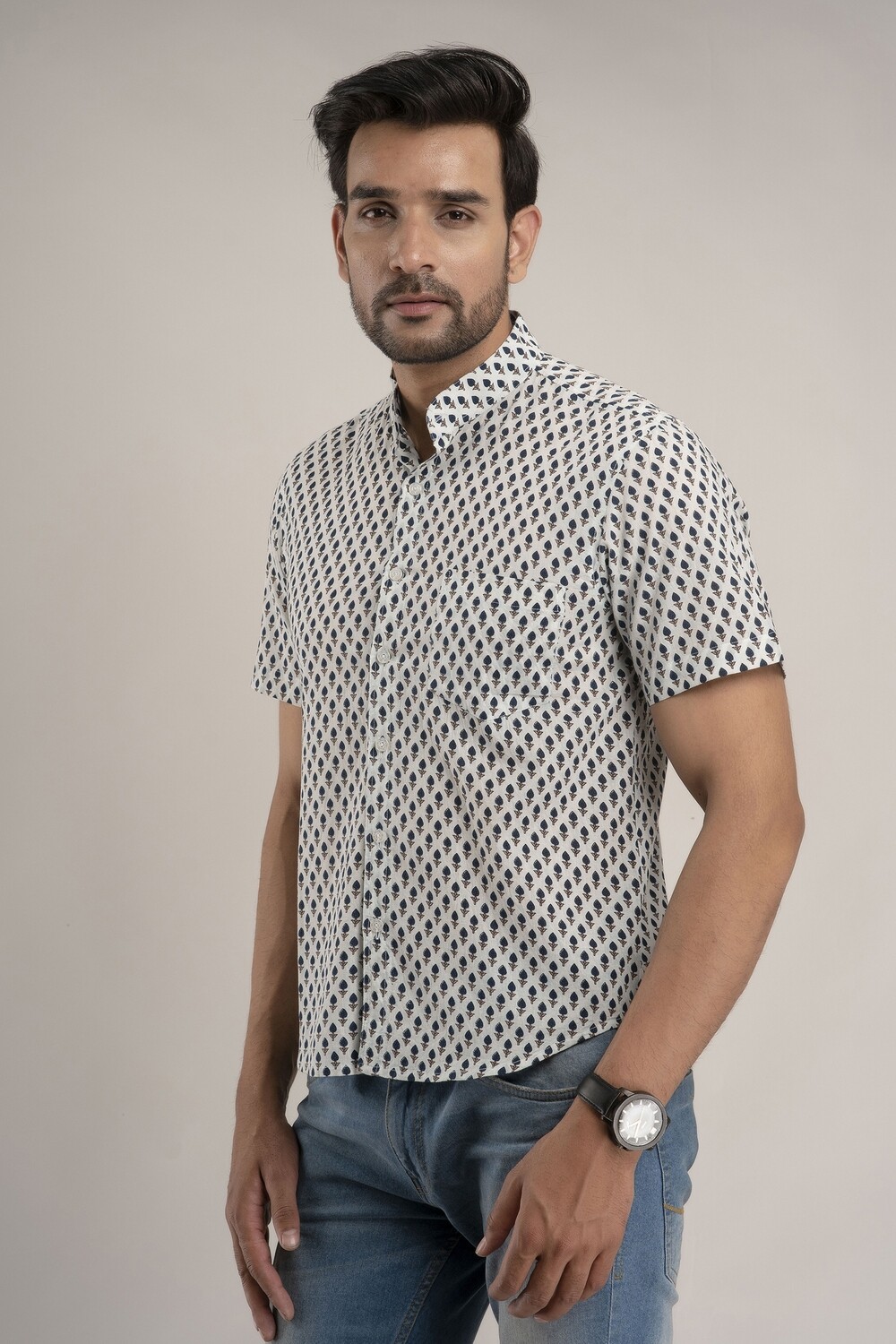 Sanganeri Printed Booty Shirts for Men