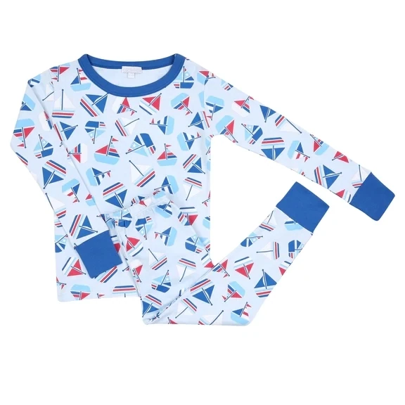 SET VELA PIJAMA LARGO AZUL