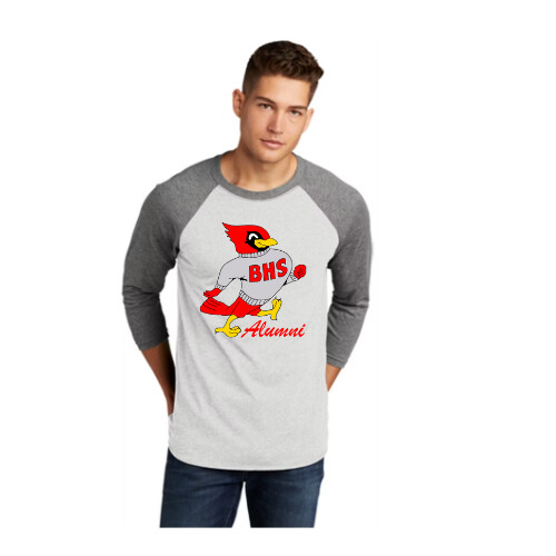 BHS Alumni Unisex Triblend 3/4-Sleeve Baseball T-Shirt
