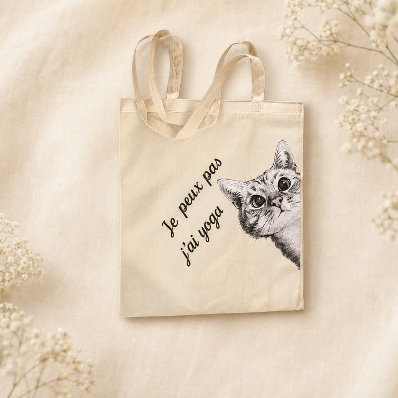 Tote bag personnalisé en coton – prénom ou message