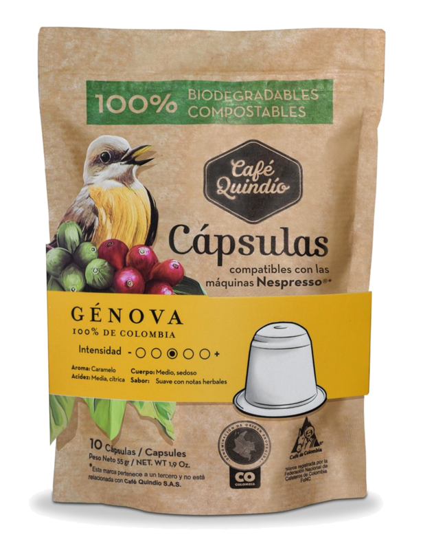 Café Quindío Export Line Génova Nespresso® Coffee Capsules, 10 Pack