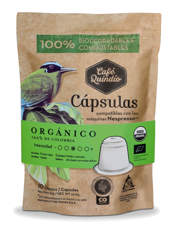 Café Quindío Export Line Organic Nespresso® Coffee Capsules, 10 Pack