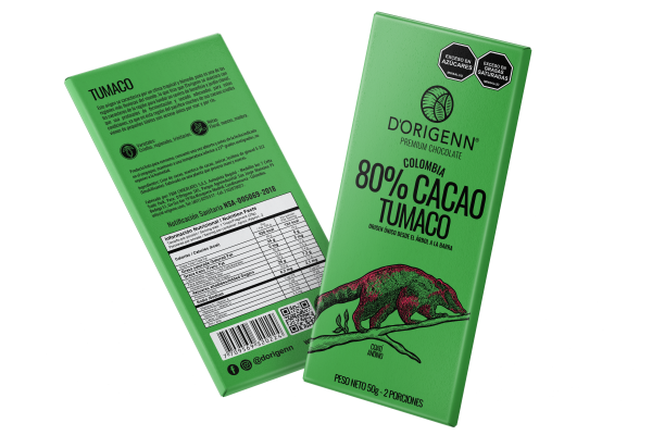 D’Origenn Tumaco 80% chocolade-bar