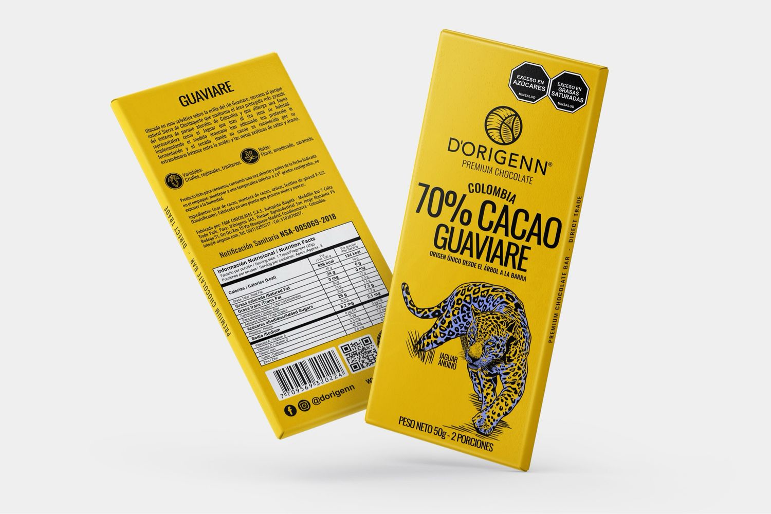 D’Origenn Guaviare 70% Chocolade-bark