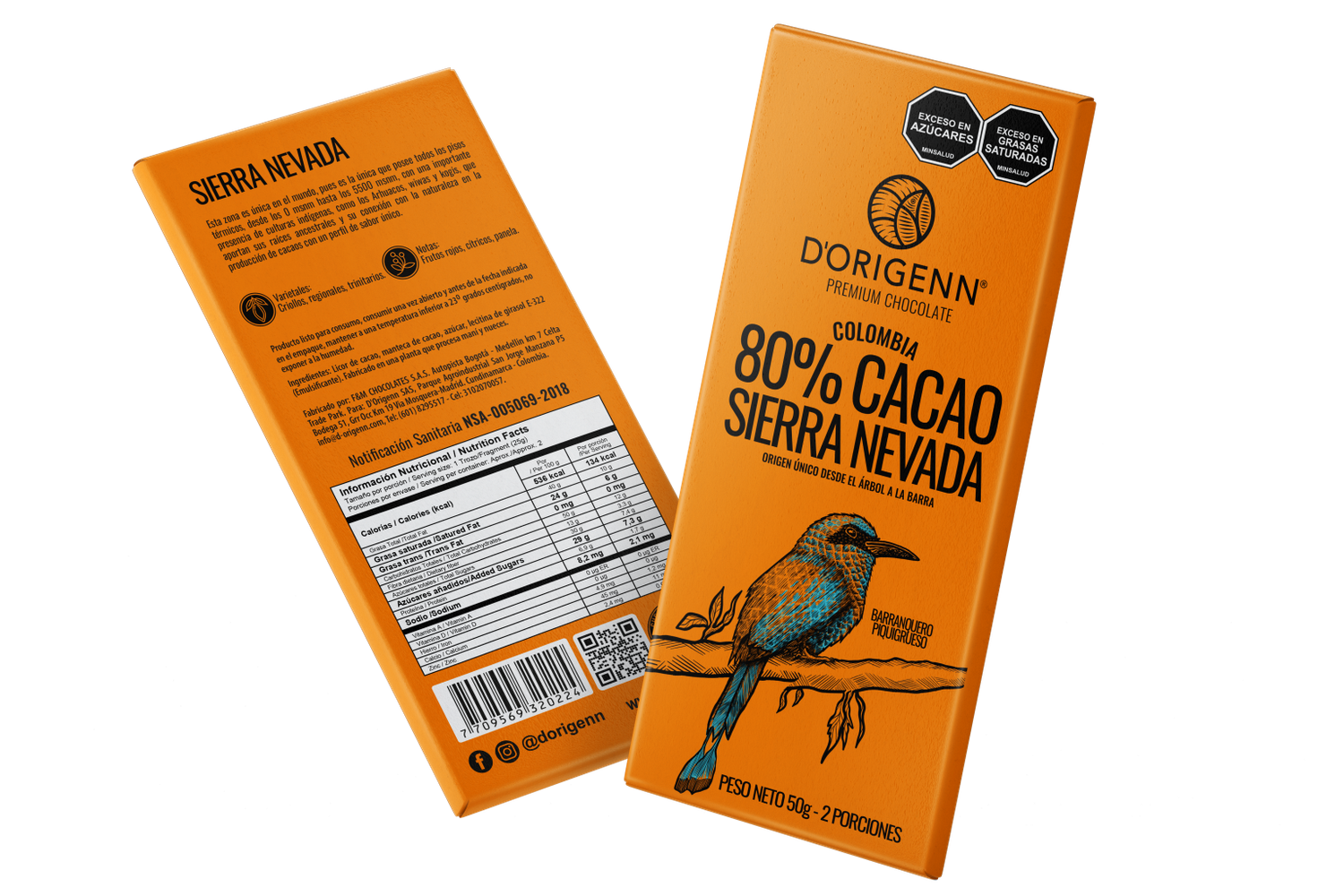 D’Origenn Sierra Nevada 80% Chocolade-bark